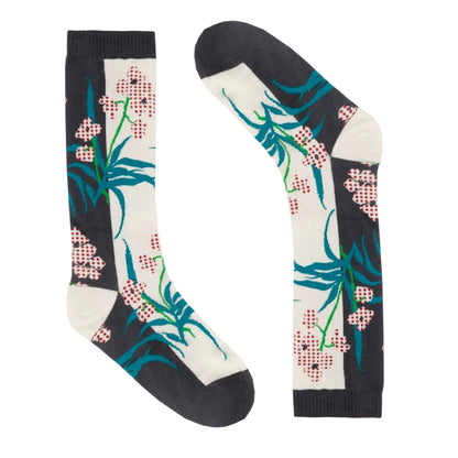 Wave Dotted Phalaenopsis Cotton Knitted Socks