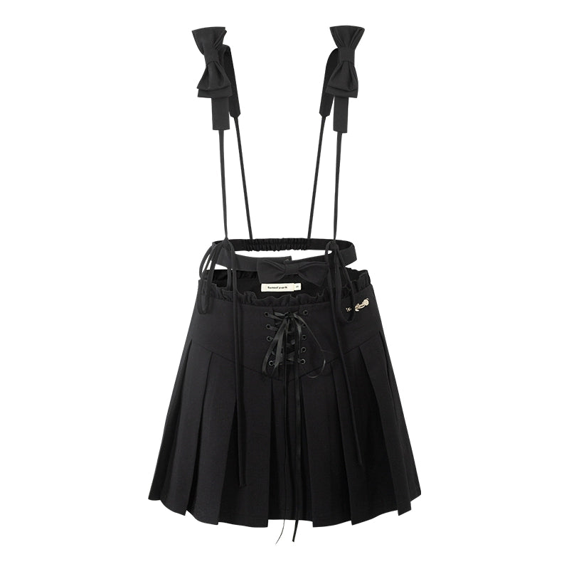 Black A-line Pleated Skirt
