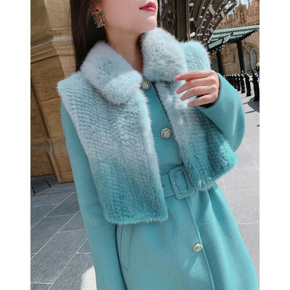 Icelandic Aurora Mink & Wool Coat Set