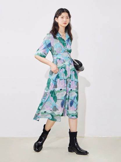 Early Summer Vintage Button Shirt Dress