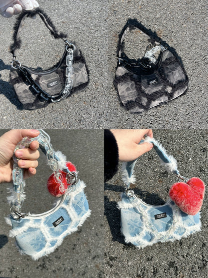 Vintage Denim Crossbody Bag