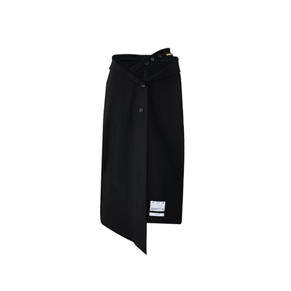 Black Retro Long Slim Skirt