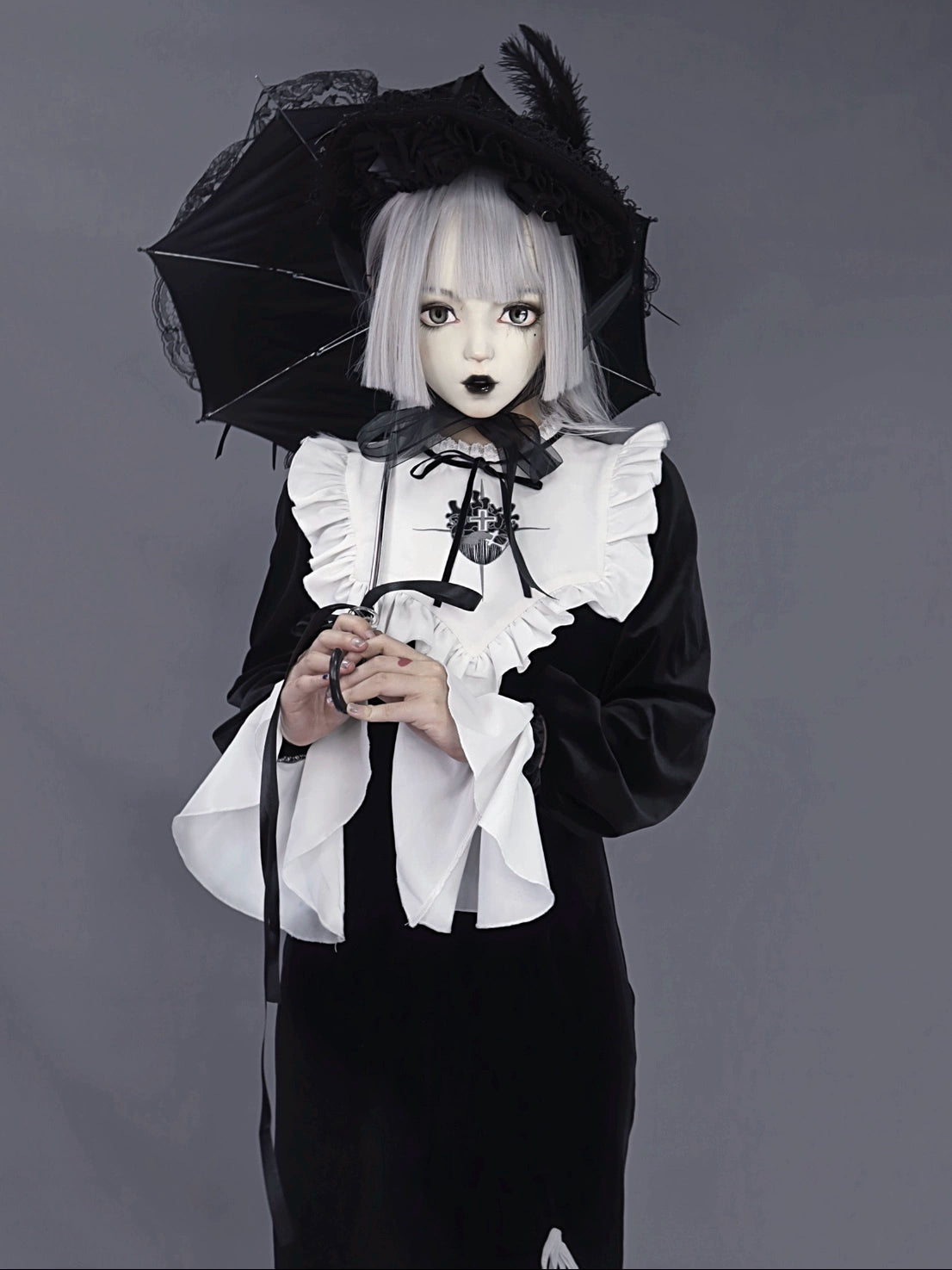 Nun Gothic Velvet Slim Dress