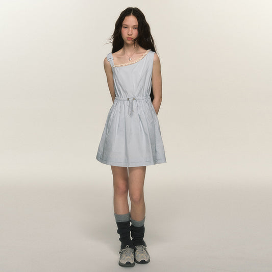 Lace Trim Asymmetrical Dress