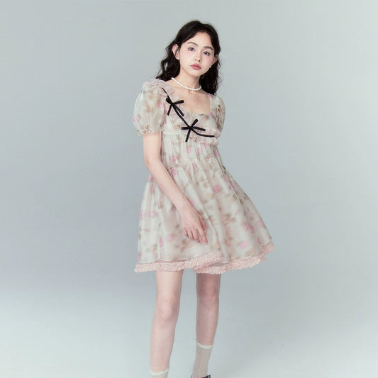 Bubble Sleeve - Pink Lace Princess Dress