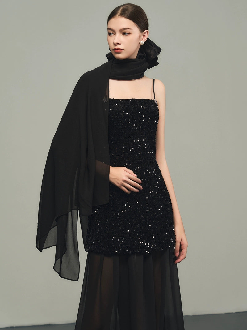 Ensemble de robes à paillettes en velours