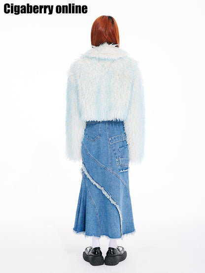 Ice Blue Fur Coat