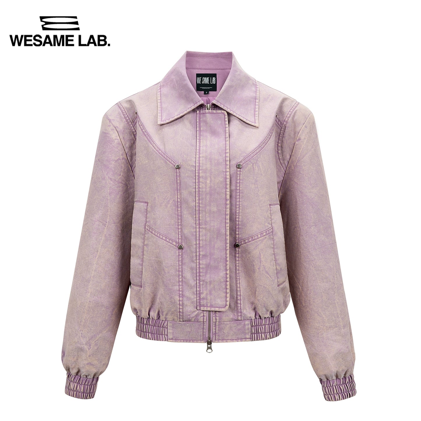 Diseño original de hombro americano Pink Purple Purple Retro Pink Jacket hecho de Old Wash Side Song Jacket Autumn Jacket