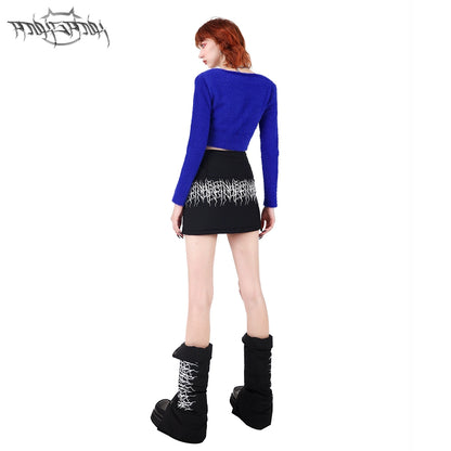 Thorn Embroidery Short Skirt