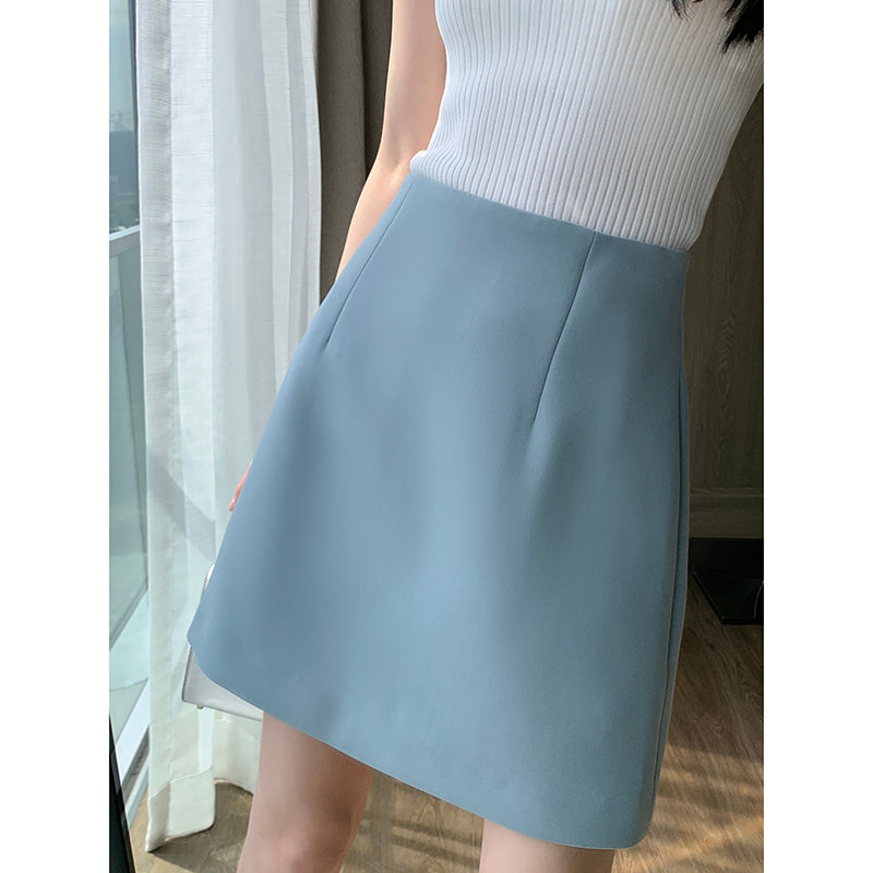 Blue Work Dress & Slim Skirt