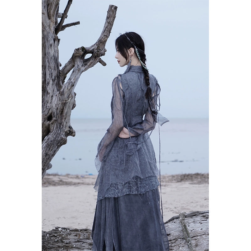 Silk Pleated Coat: Xia Xiaozhong Design