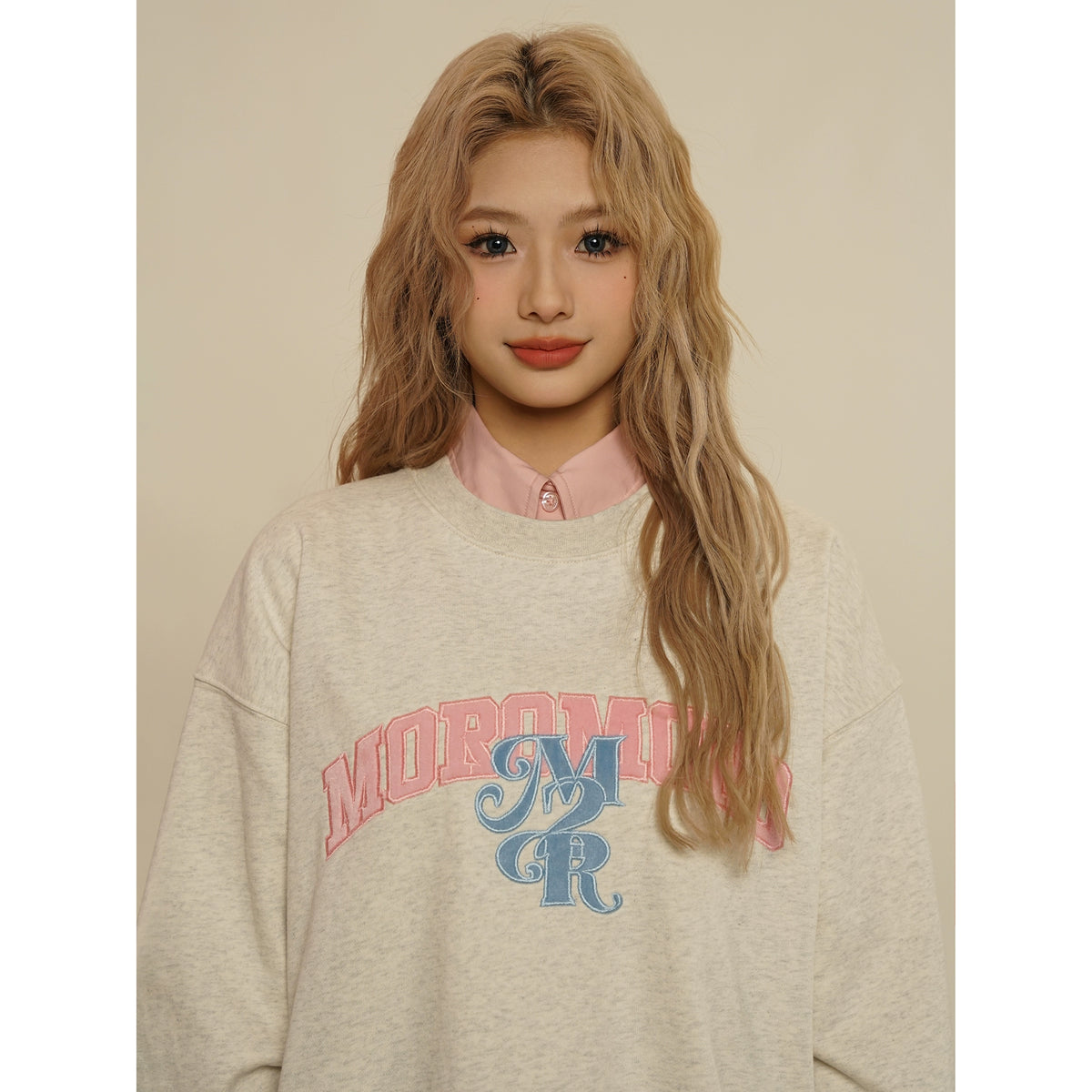 Letter Patch Embroidered Sweatshirt
