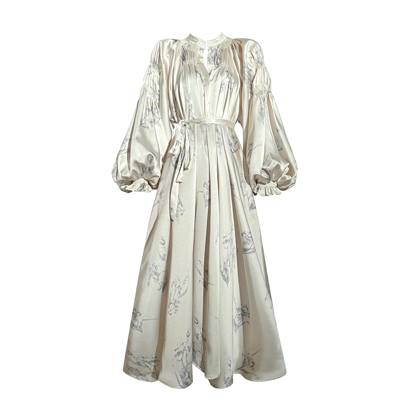 French Print Silk Dress