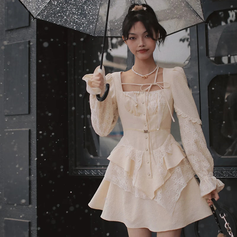 Snowy Lace Dress