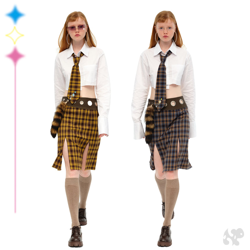 Spring Check Skirt Suit