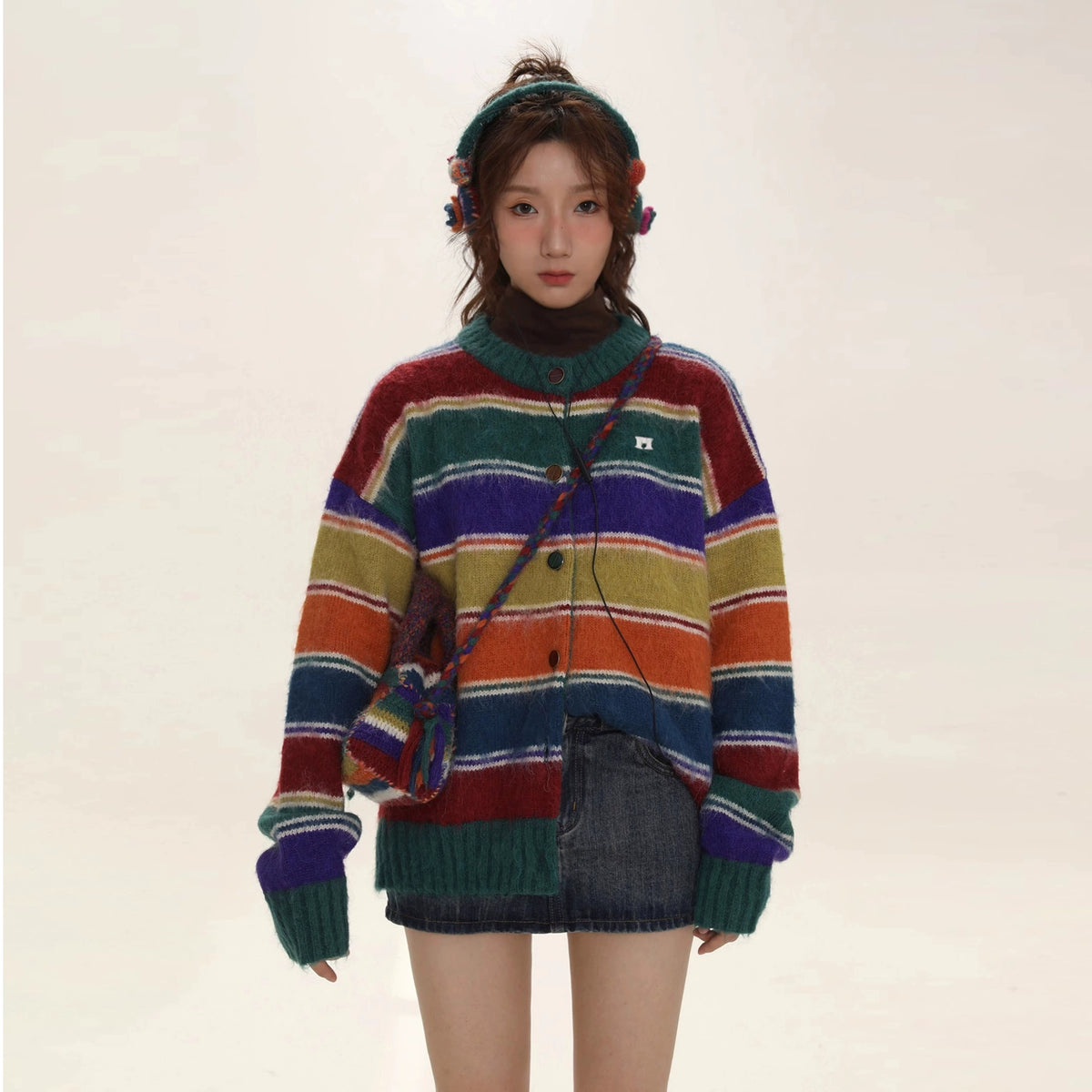Retro Rainbow Stripe Knit