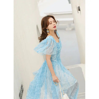 Star River Blue Retro Slim Fairy Dress