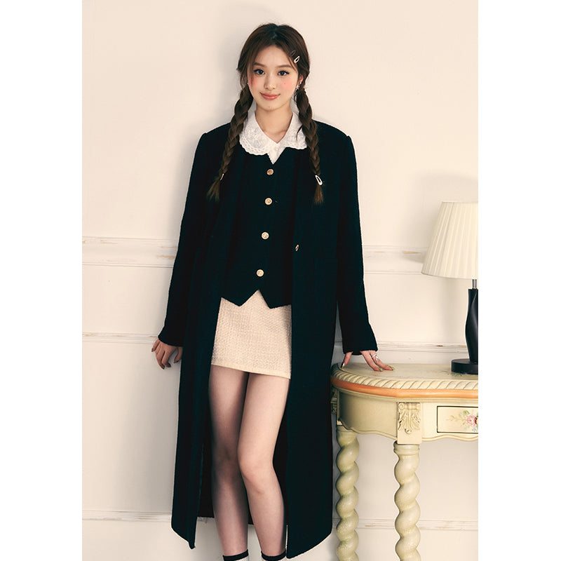 Collar Vest Woolen Coat