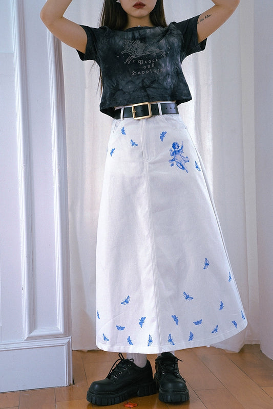 Angel Denim A-line Skirt