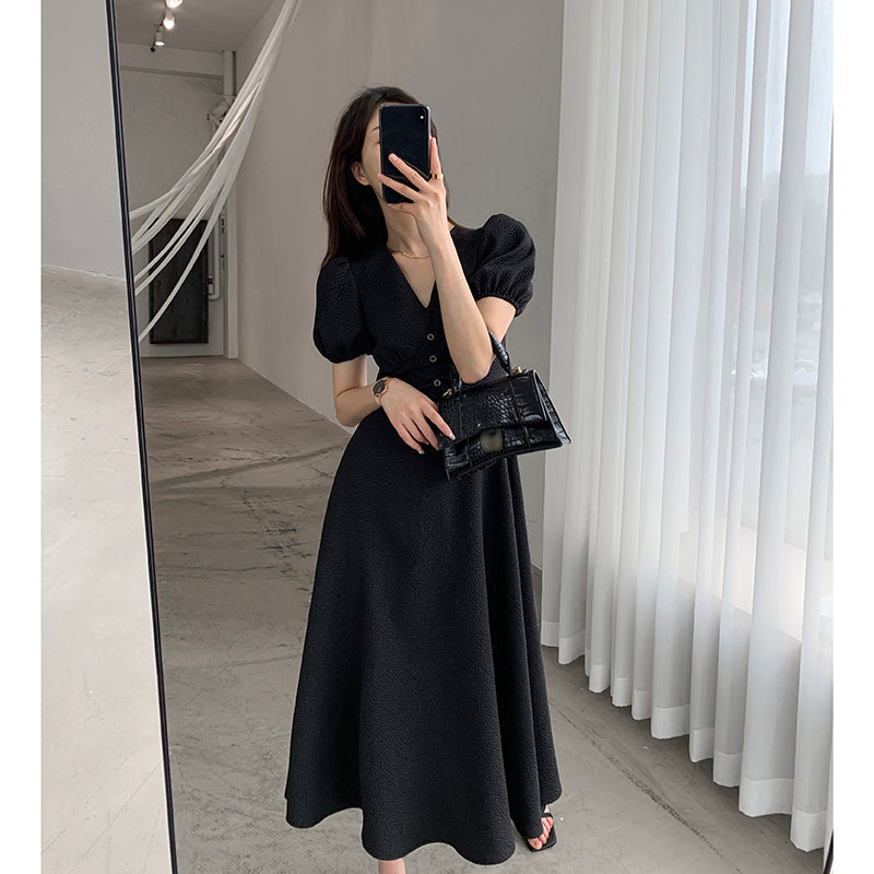 French Bubble Sleeve Dress