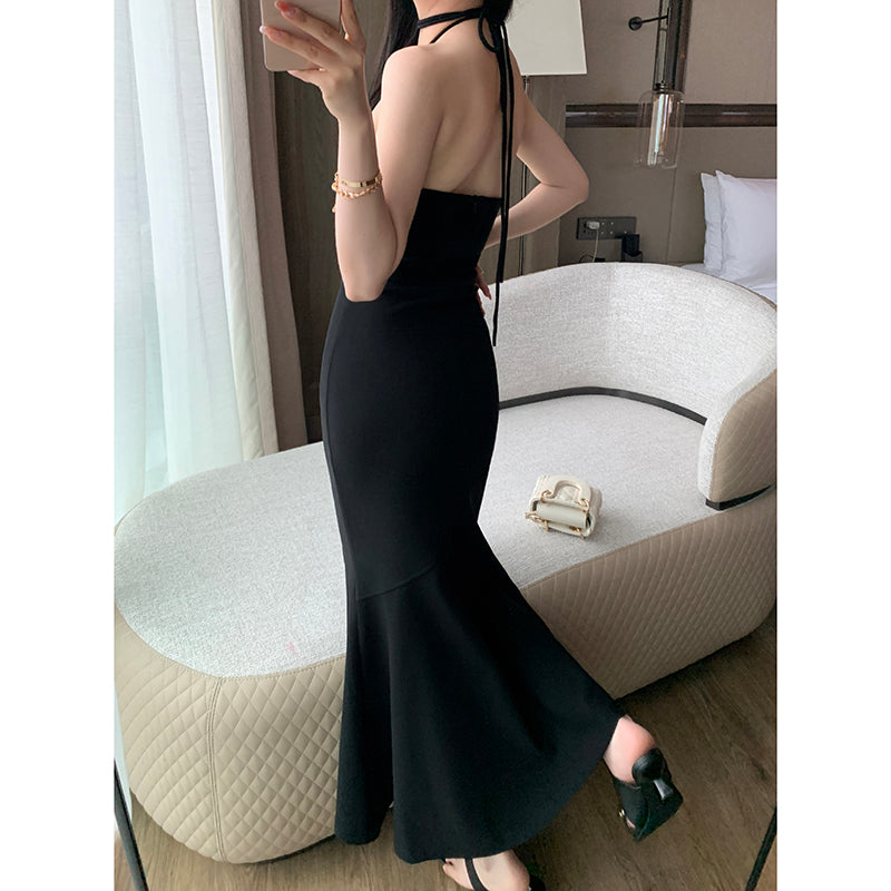 Fishtail Black Strap Dress