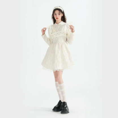 White Jacquard Qipao Dress