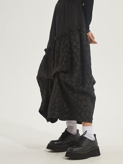 Ruffle Jacquard Skirt