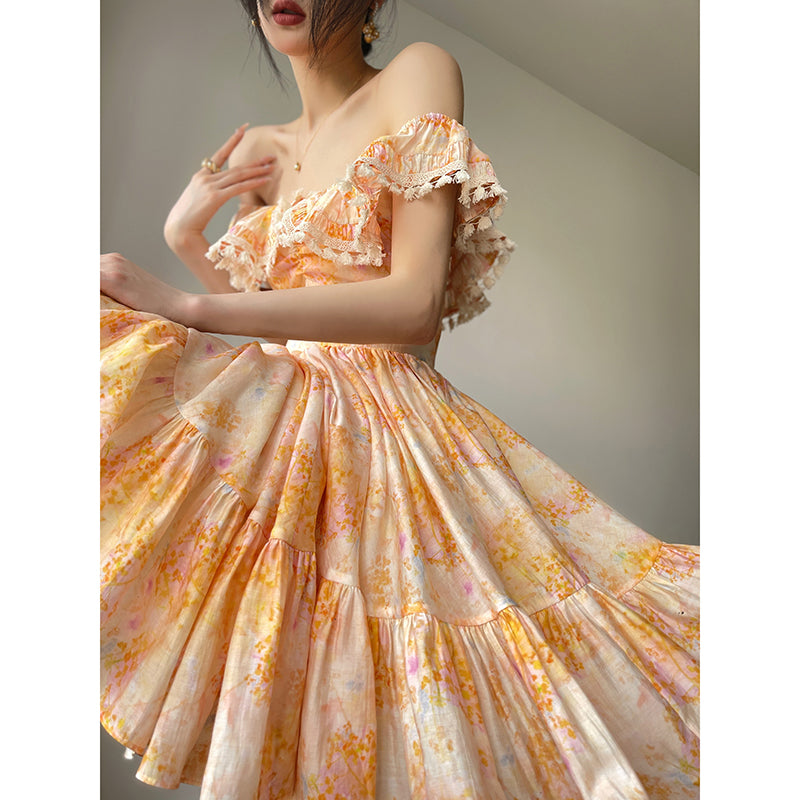 Orange Lace Dress
