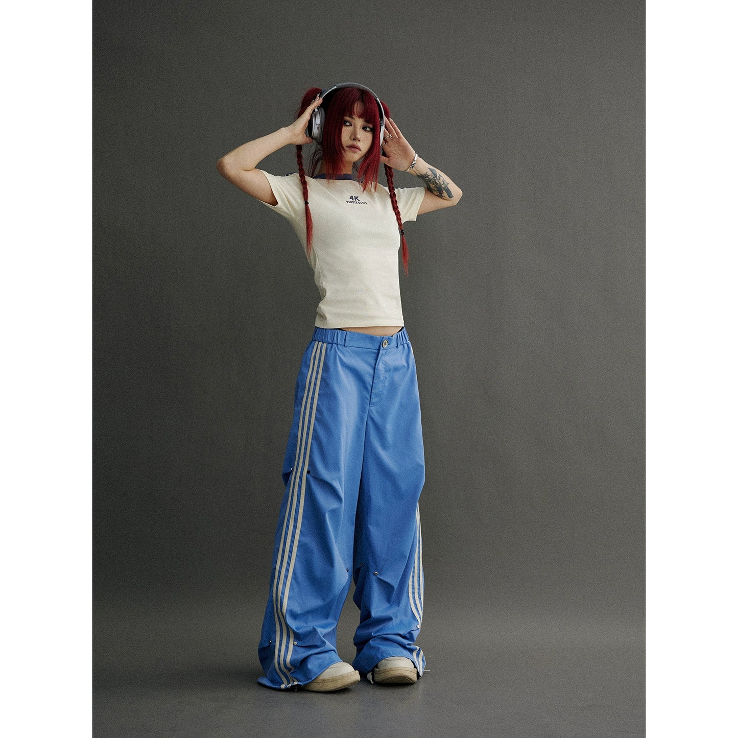 Millennium Bar - Retro Wide Leg Parachute Pants