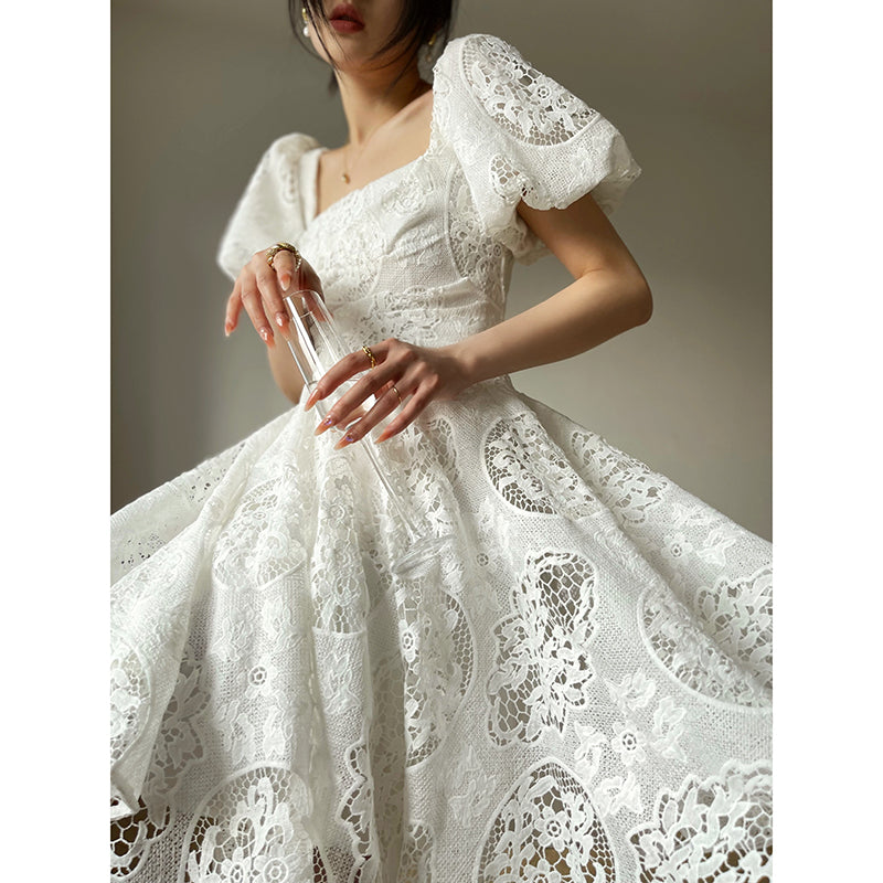 Elegant Lace French Dress