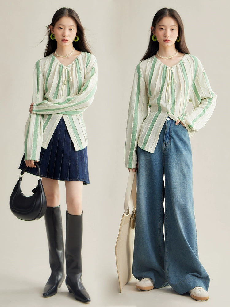Elf Stripe Cardigan & Skirt Set