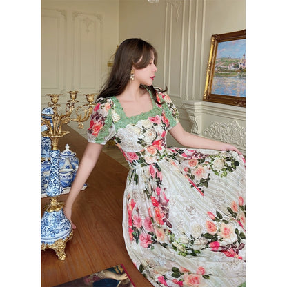 Southern French Rose Double Silk Dress