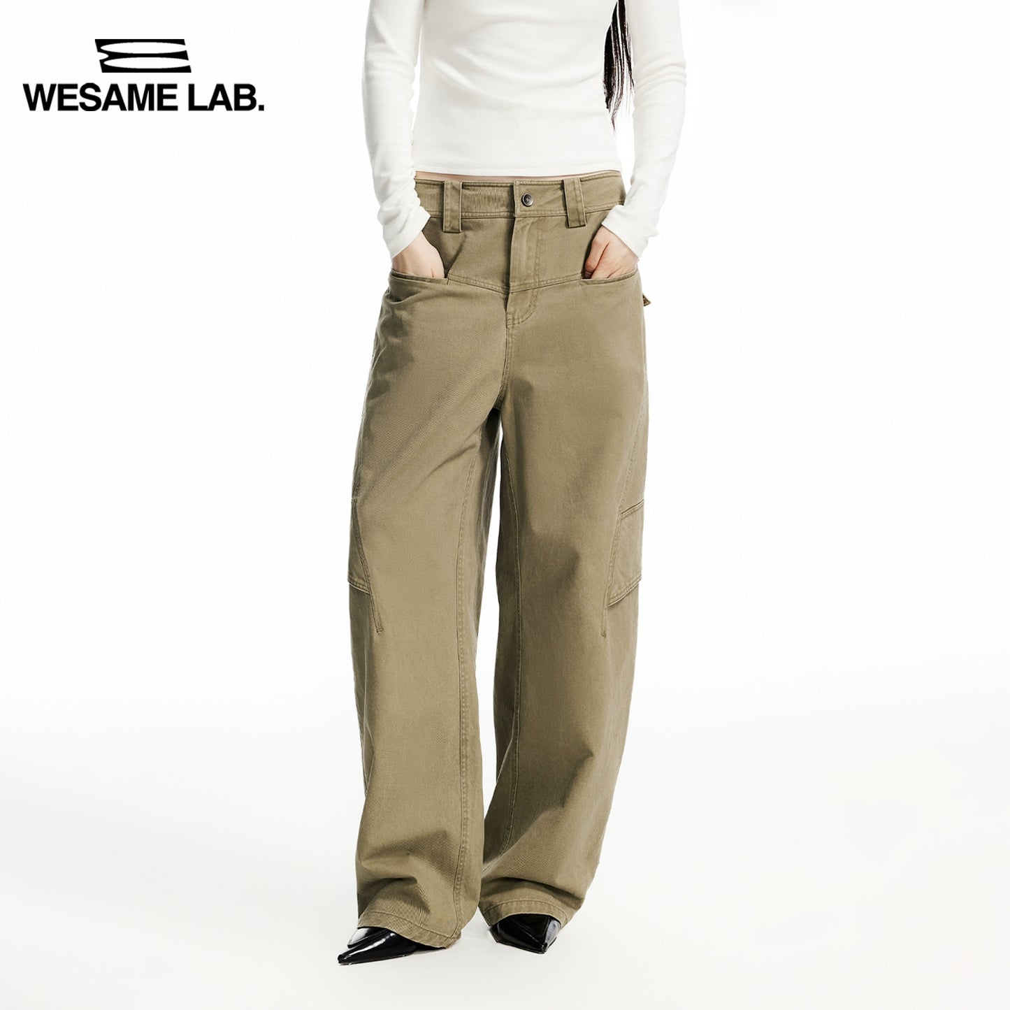 Copertina di abbigliamento da lavoro diviso i pantaloni sciolti khaki