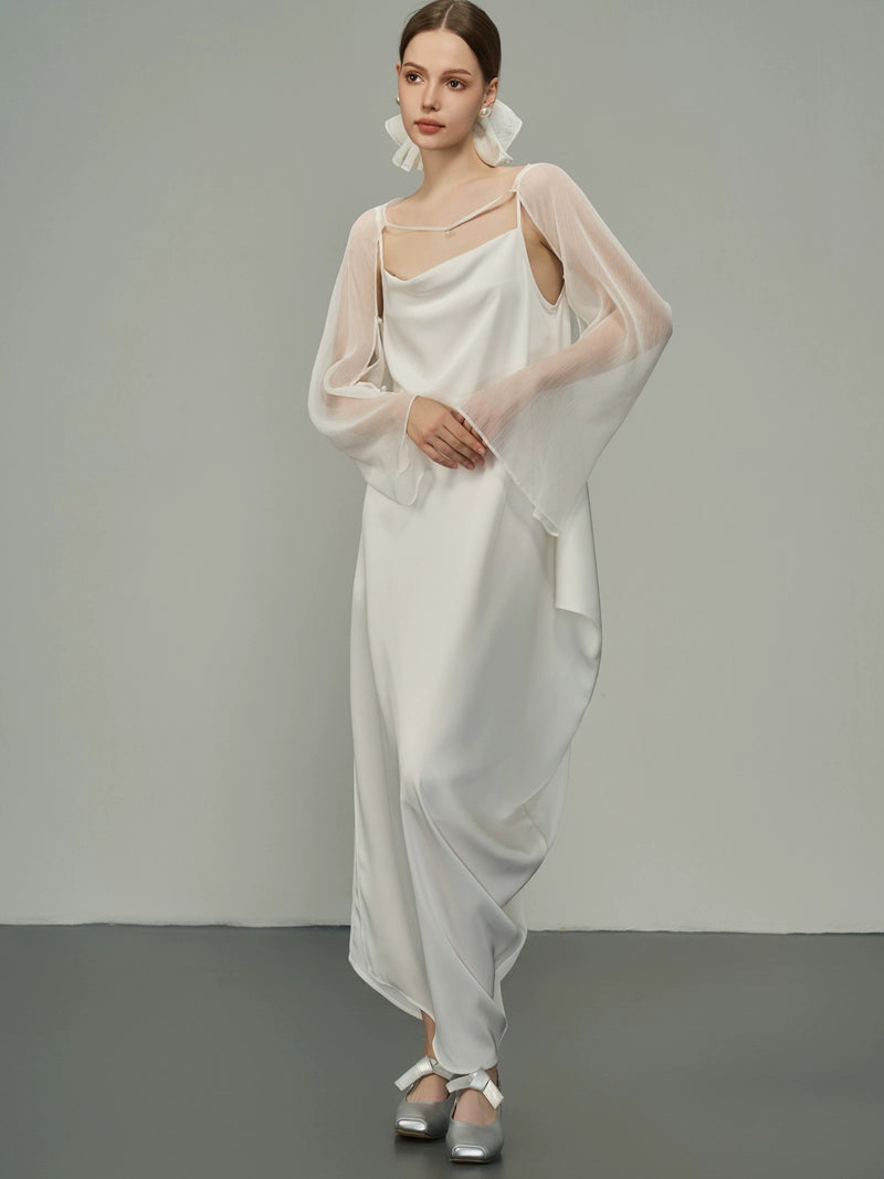 Robe de cou swing blanche