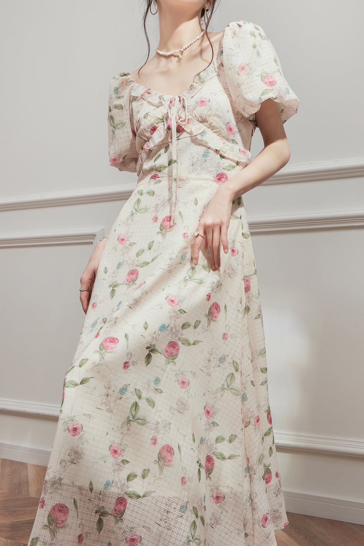 Romantic Fragmented Flower Dress