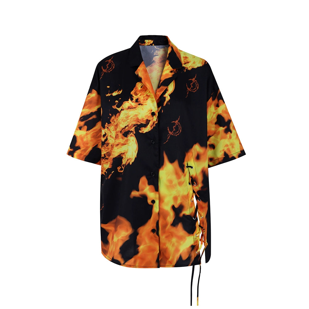 Flame Strap Design Shirt