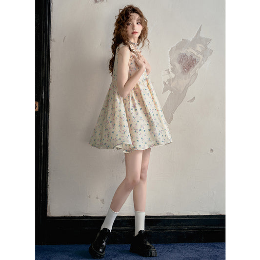 Fragmented Flower Double Layer Dress