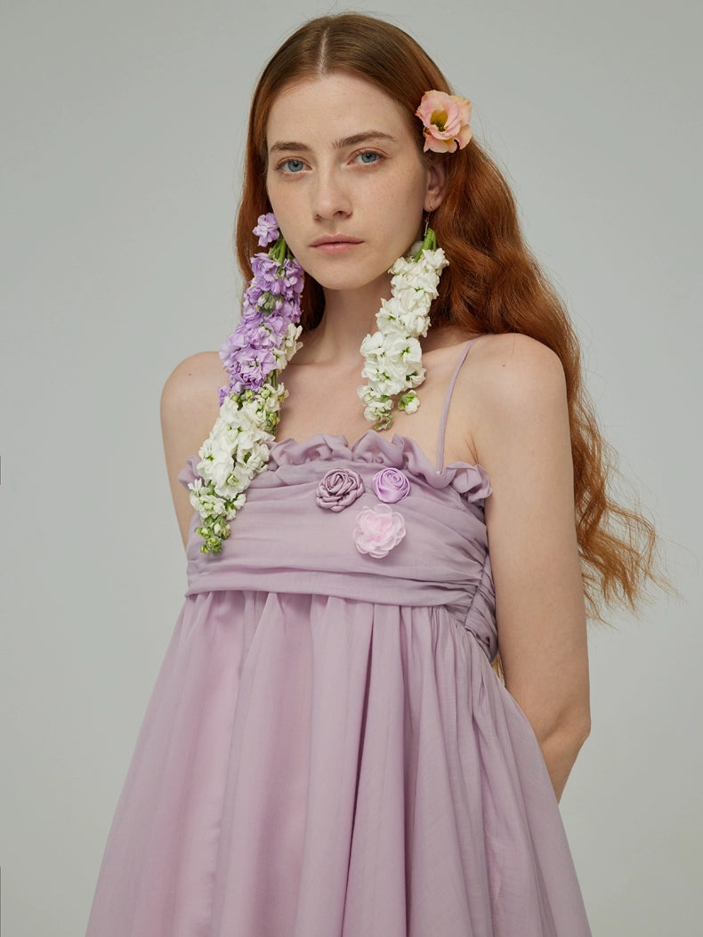 Cangyan Purple Pearl Strap Fairy Dress