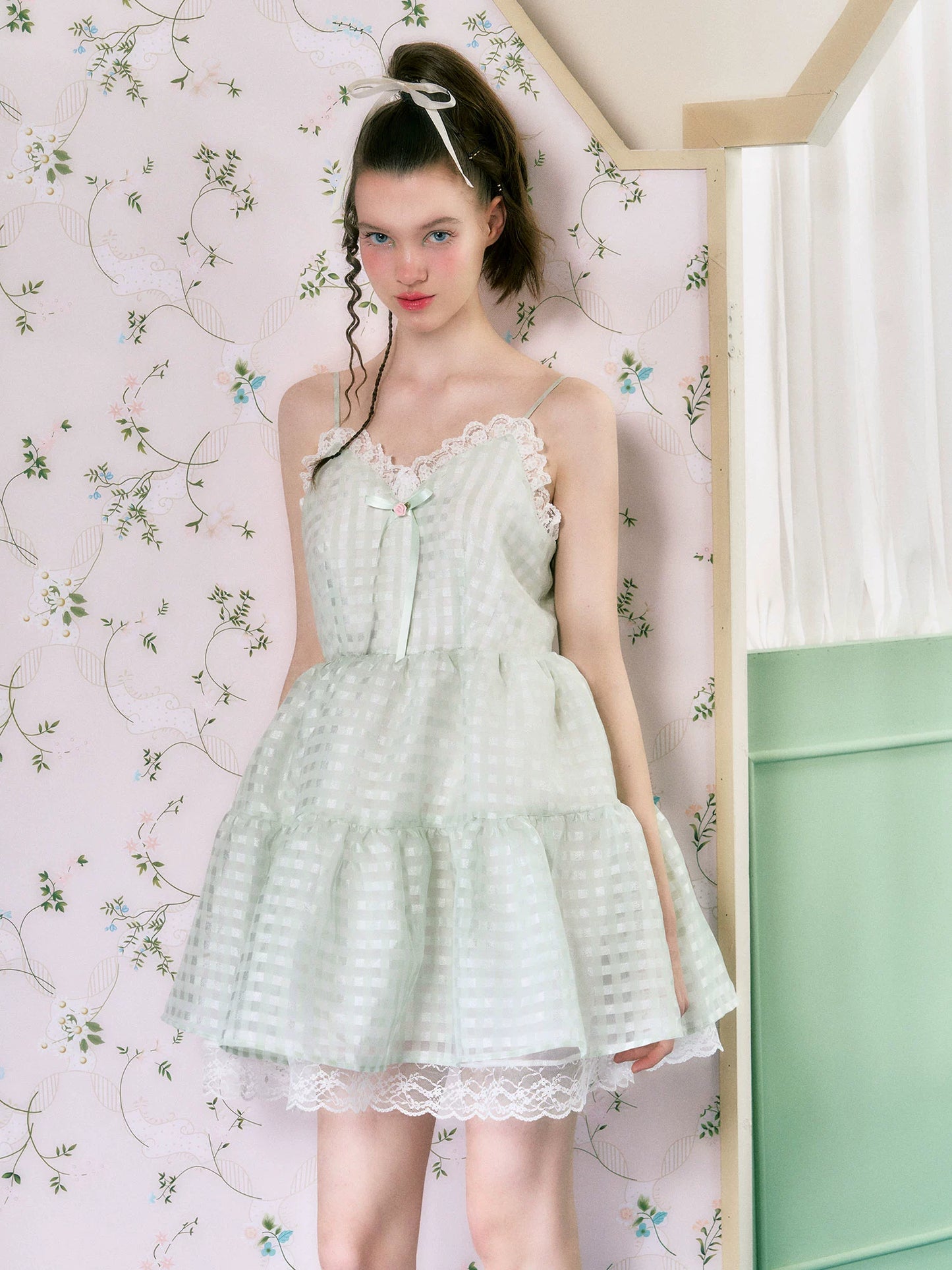 Mint Bow Gauze Dress