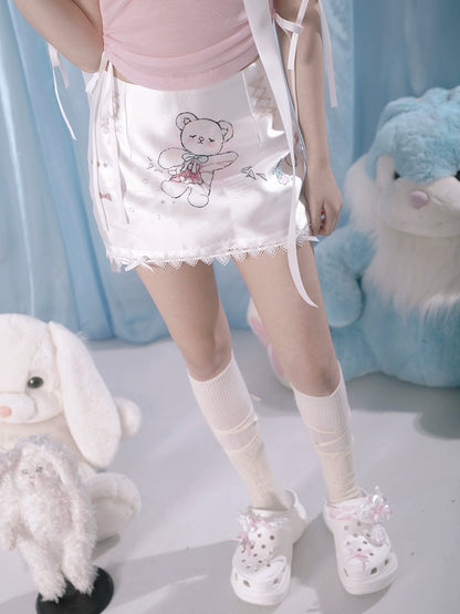 Bear Bow Short Skirt