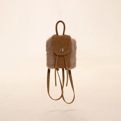 Suede Patchwork Mini Backpack