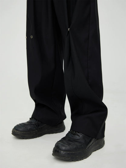 Yamamoto yoji - pantalon de drapé de jambe à l'échelle