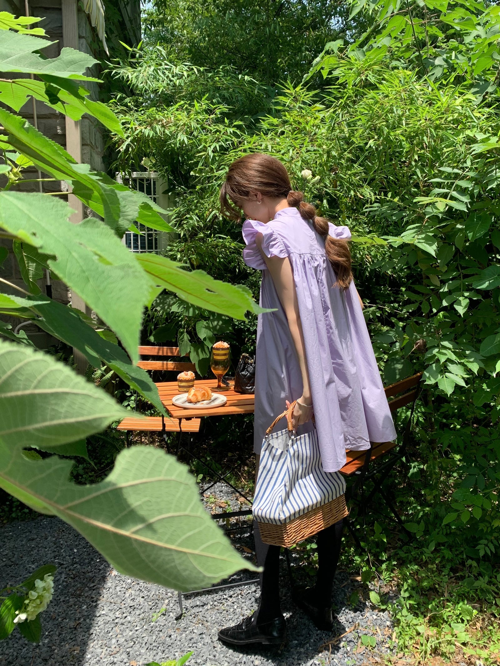 Summer Pleats Purple Dress