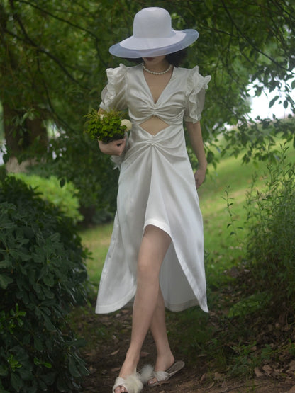 White Ruffled Summer Dress