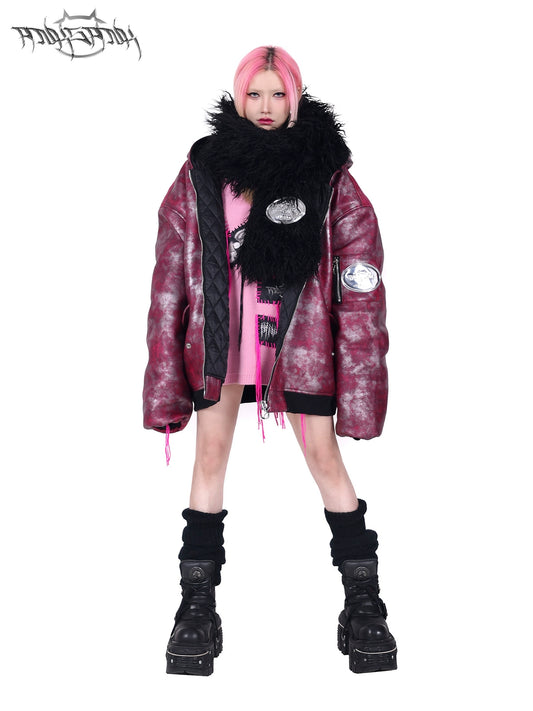 Y2K Barbie Pink Fur Scarf