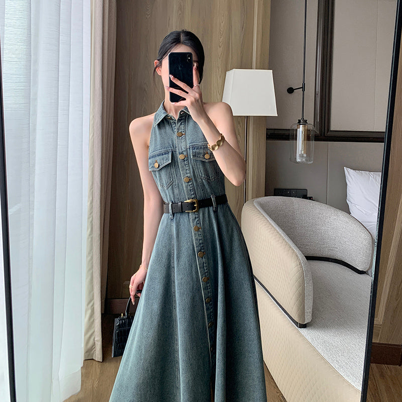 Slim denim dress