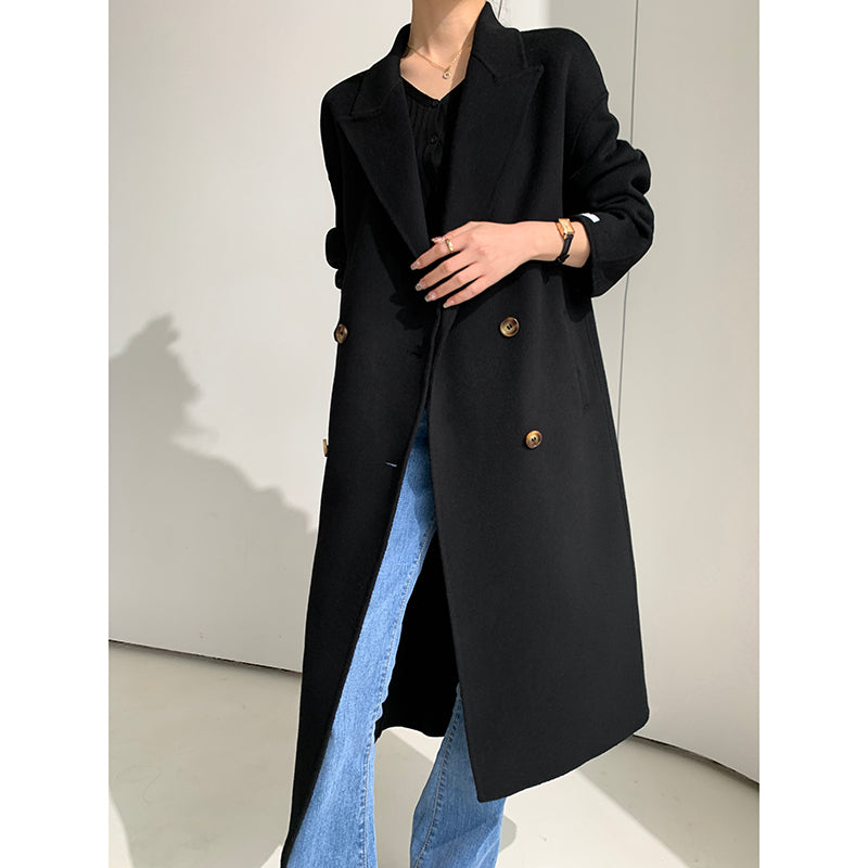 High-End Double-Breasted Wool Coat
