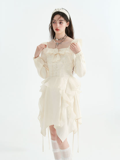 Beige Romantic Tea Break Dress