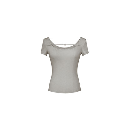 Pleated Square Neck Tee