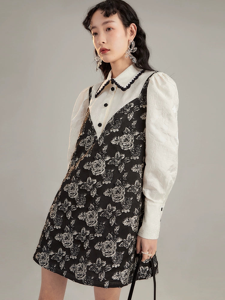 Glow Garden Patchwork Shirt Dress